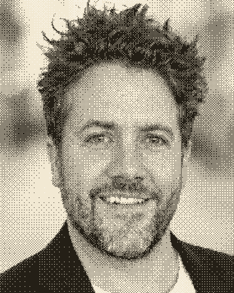 Eric Berg — newsprint halftone portrait